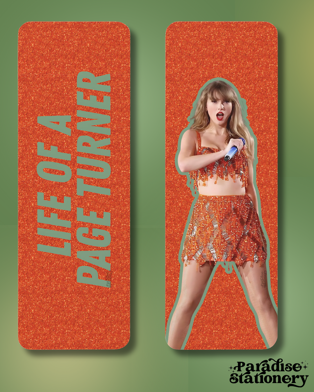 Glitter Bookmark – Life of a Page Turner or Life of a Bookworm -- Swiftie