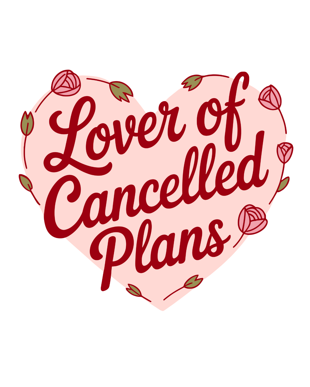 Lover of Cancelled Plans Sticker | Introvert Heart Vinyl Decal