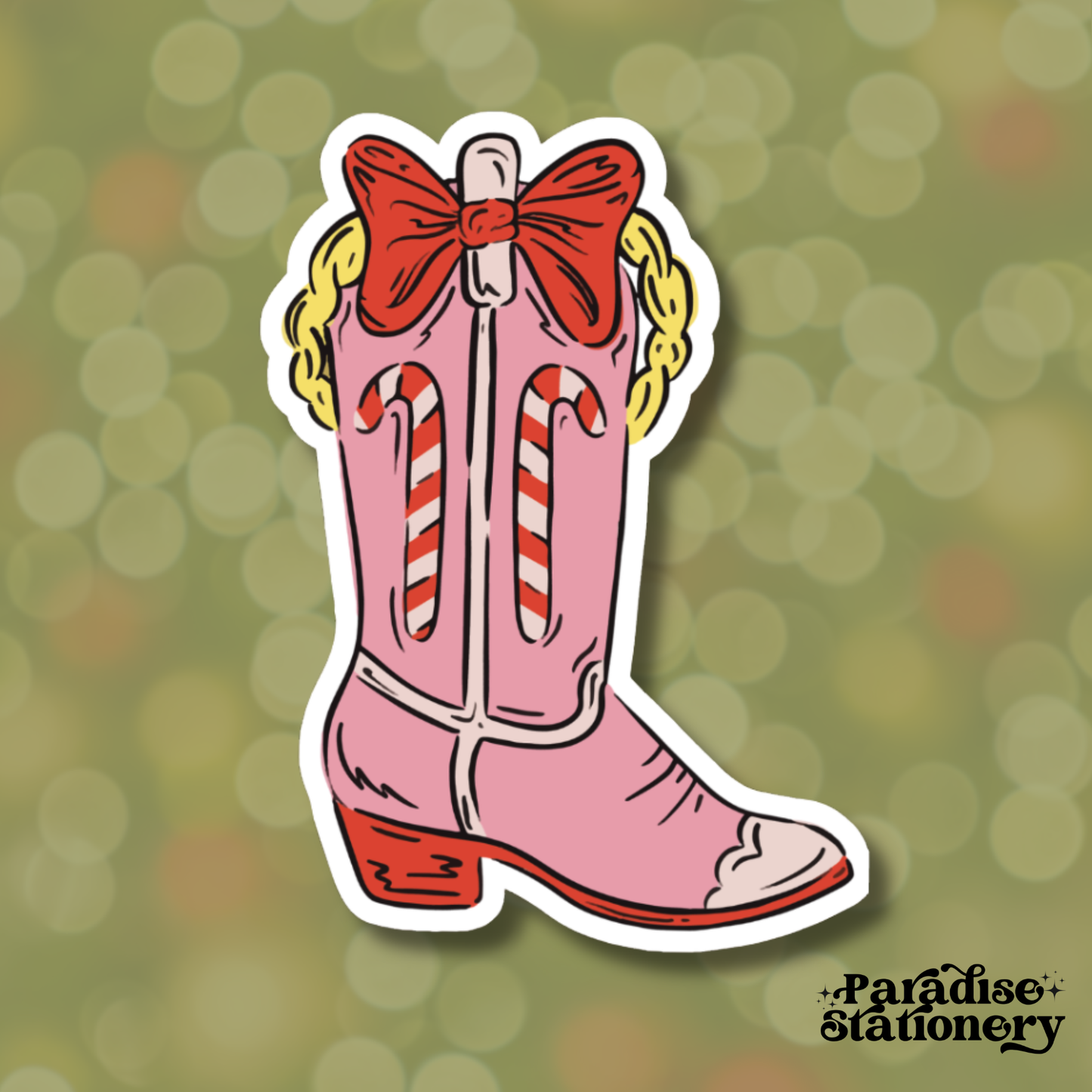 Whoville pink Christmas boot Matte Vinyl Sticker