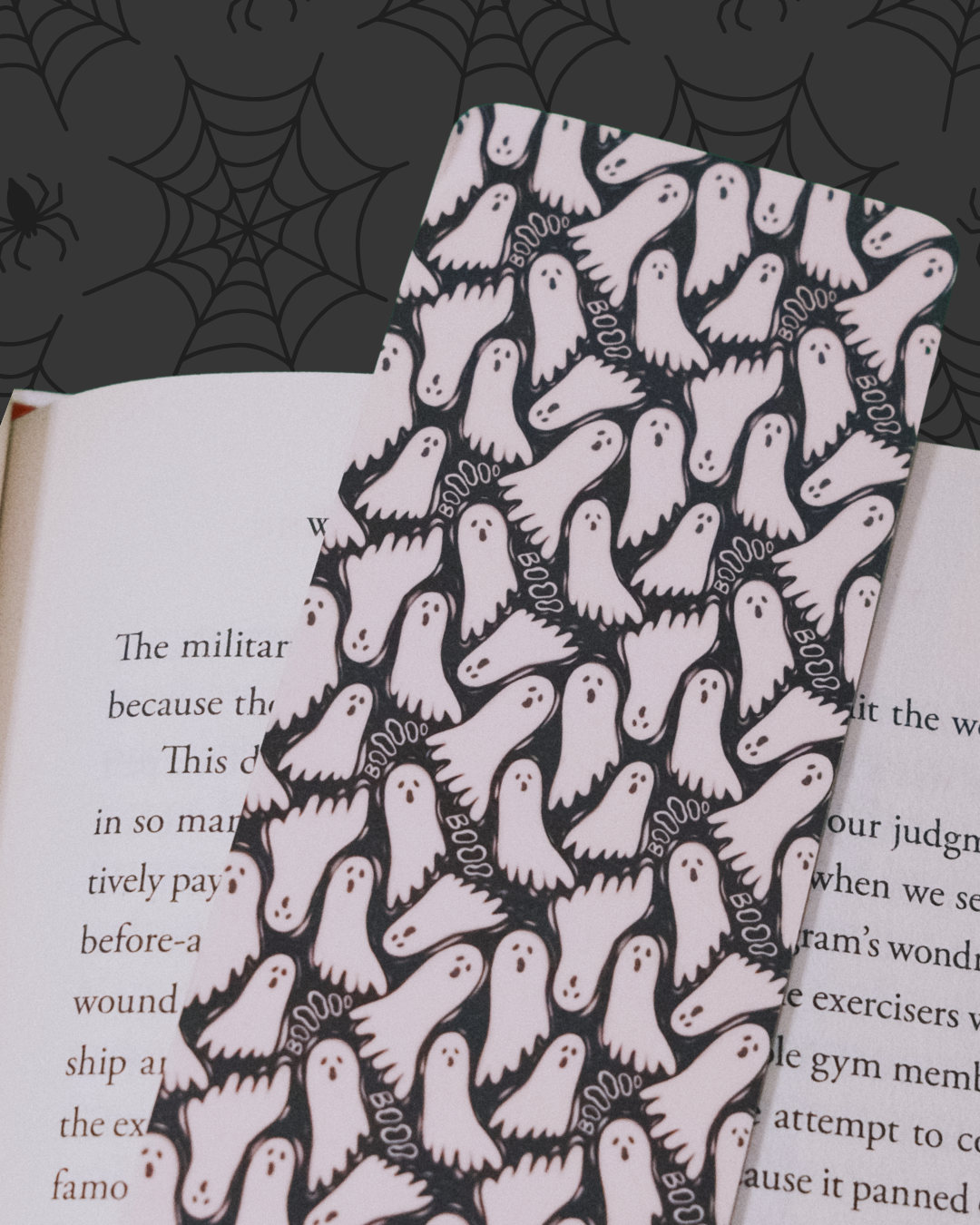 Boo Crew | Ghost Bookmark Halloween | Black and White Boo Bookmark 2x6 Laminated | Cute Ghost Book Mark | Classic Halloween Gift | Spooky Reading Accessory
