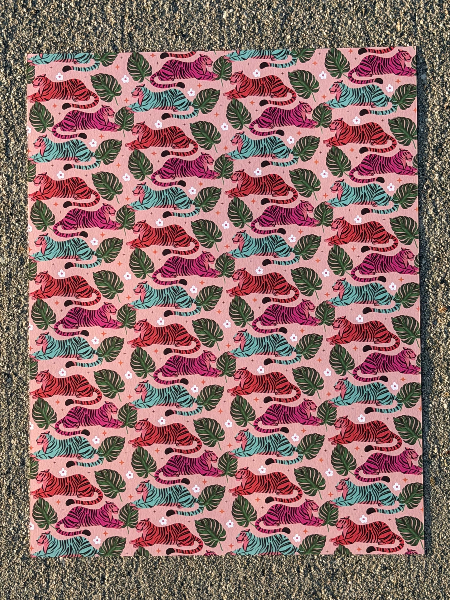 Colorful Tiger Cardstock | Jungle Scrapbook Paper