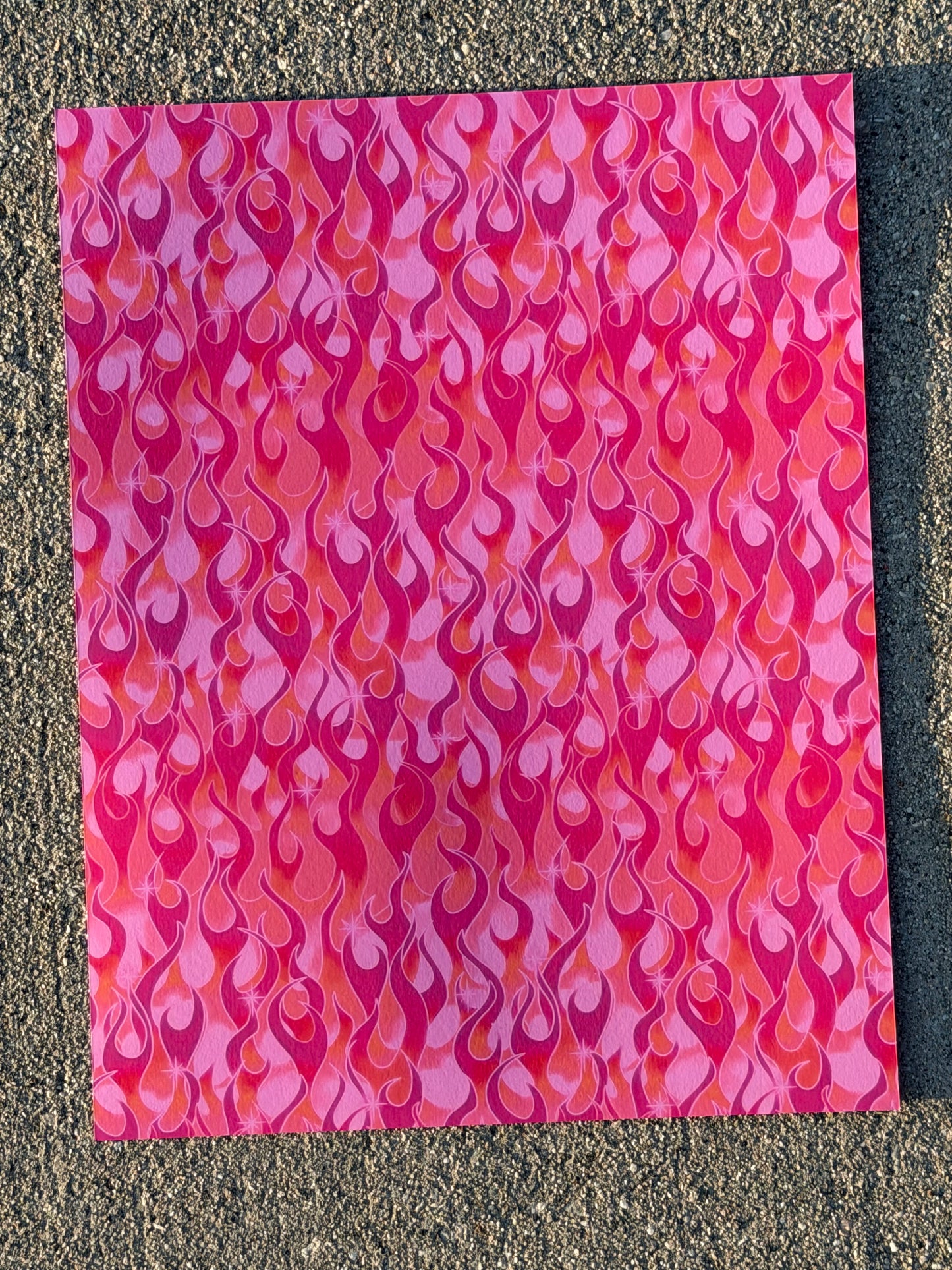Pink Flame Cardstock | Bold Aesthetic Scrapbook Paper