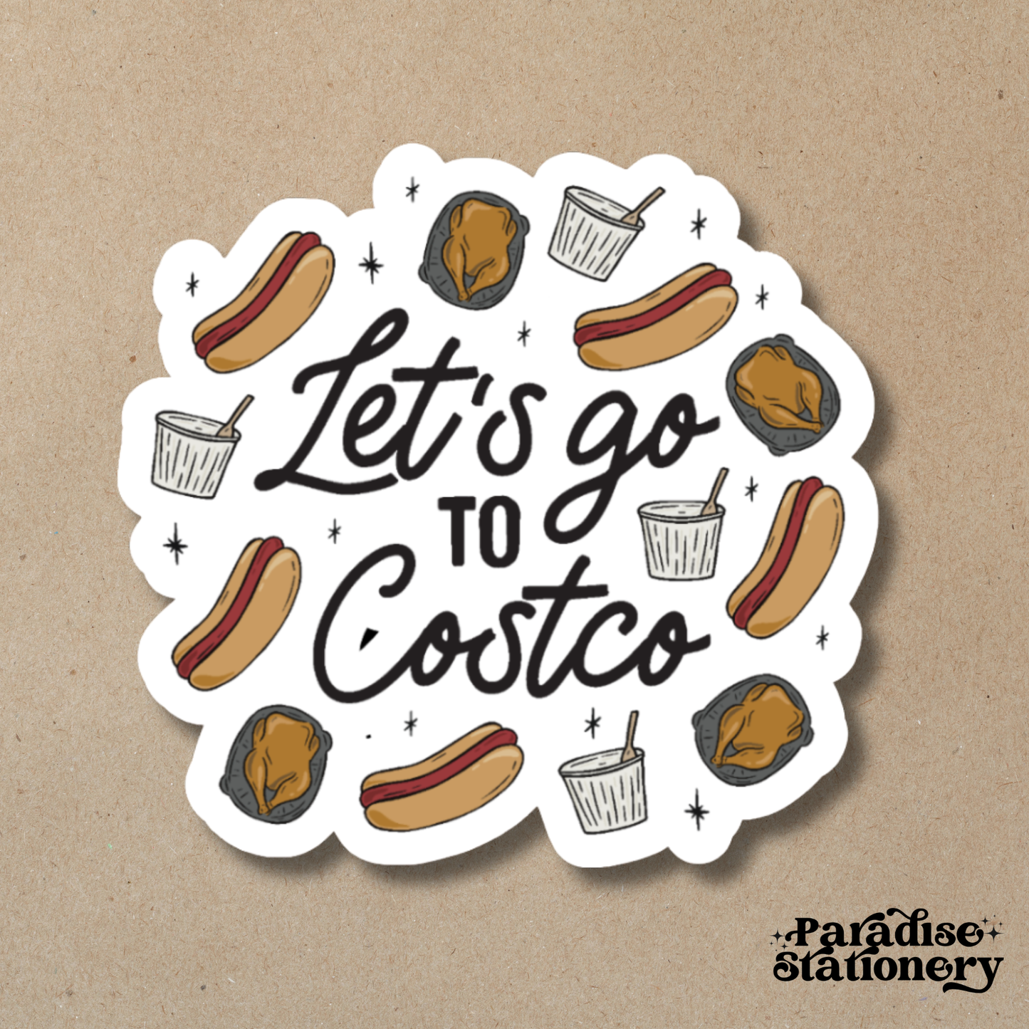 Let’s Go to Costco Sticker | Funny Vinyl Decal for Water Bottles & Laptops