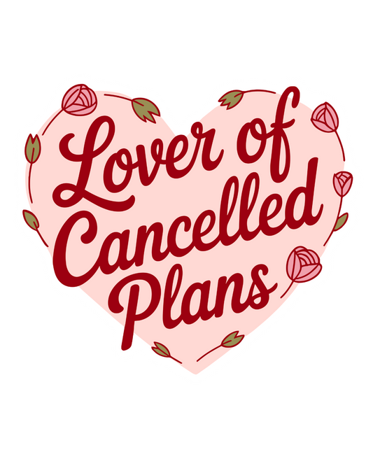 Lover of Cancelled Plans Sticker | Introvert Heart Vinyl Decal