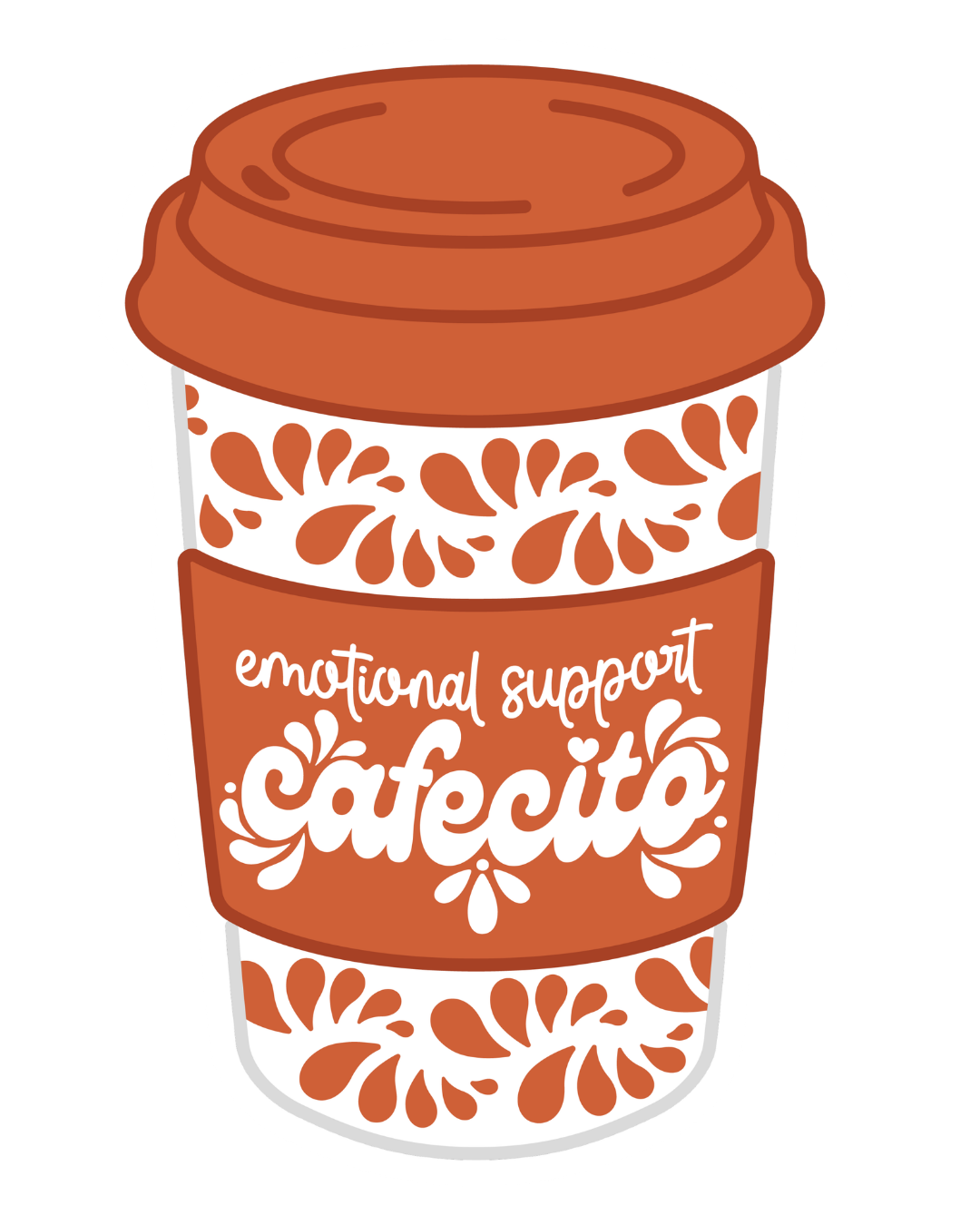 Emotional Support Cafecito Sticker | Latina Coffee Cup Vinyl Decal
