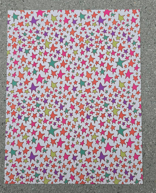 Colorful Star Pattern Cardstock | Y2K Scrapbook Paper