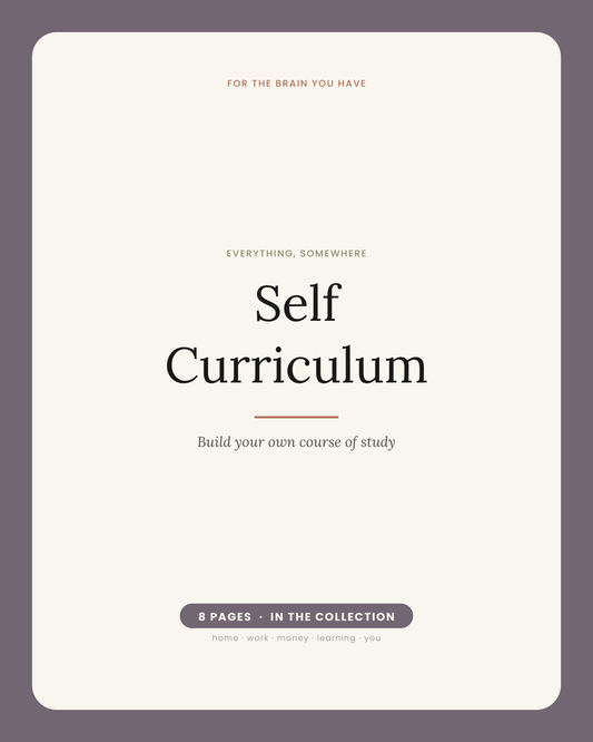 Everything, Somewhere: Self Curriculum (Black & White)