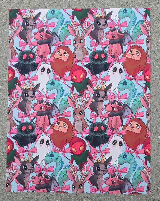Fantasy Creature Scrapbook Paper | Cute Gothic Cardstock