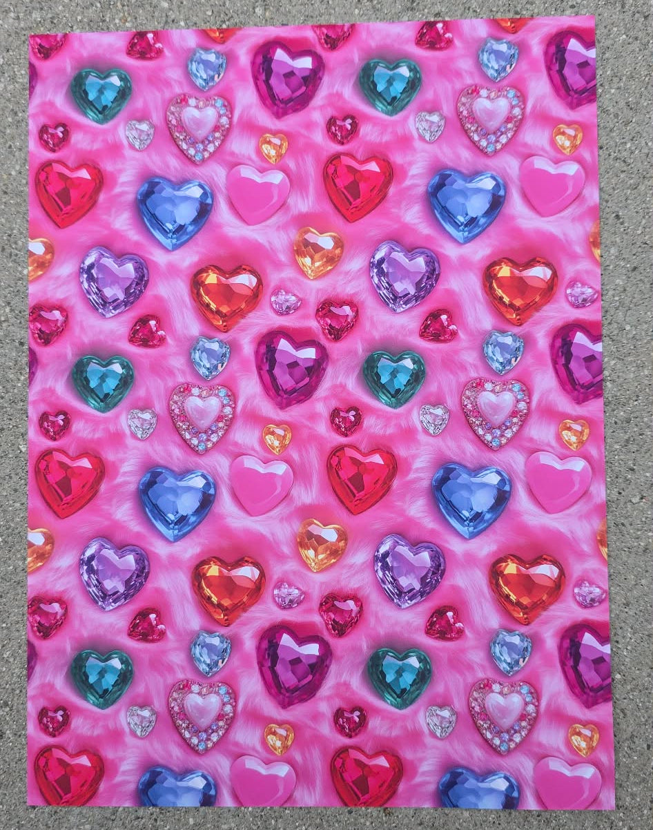 Gem Heart Scrapbook Paper | Whimsy Cardstock