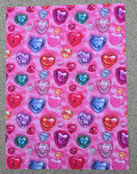 Gem Heart Scrapbook Paper | Whimsy Cardstock