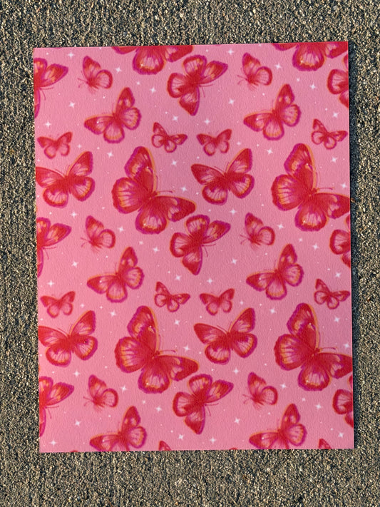 Pink Butterfly Cardstock | Soft Aesthetic Scrapbook Paper