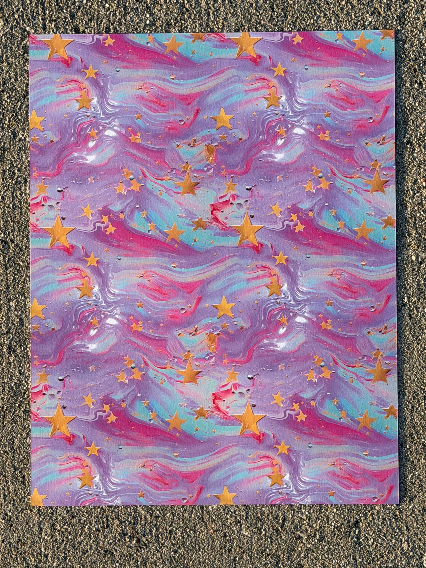 Galaxy Marble Cardstock | Star Aesthetic Scrapbook Paper