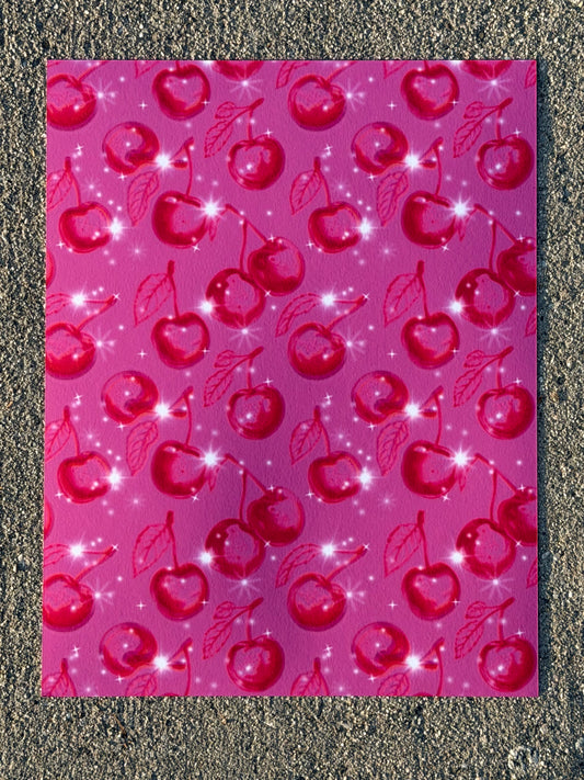 Pink Cherry Cardstock | Cute Aesthetic Scrapbook Paper