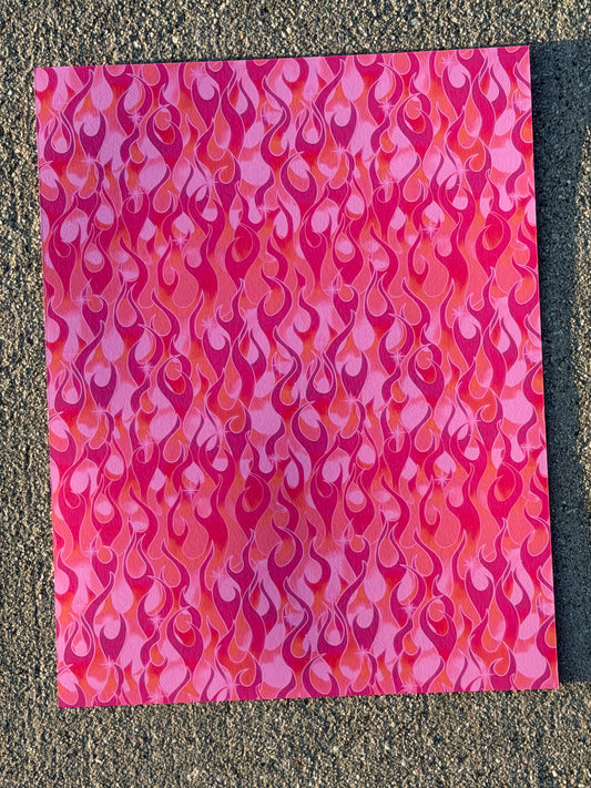 Pink Flame Cardstock | Bold Aesthetic Scrapbook Paper