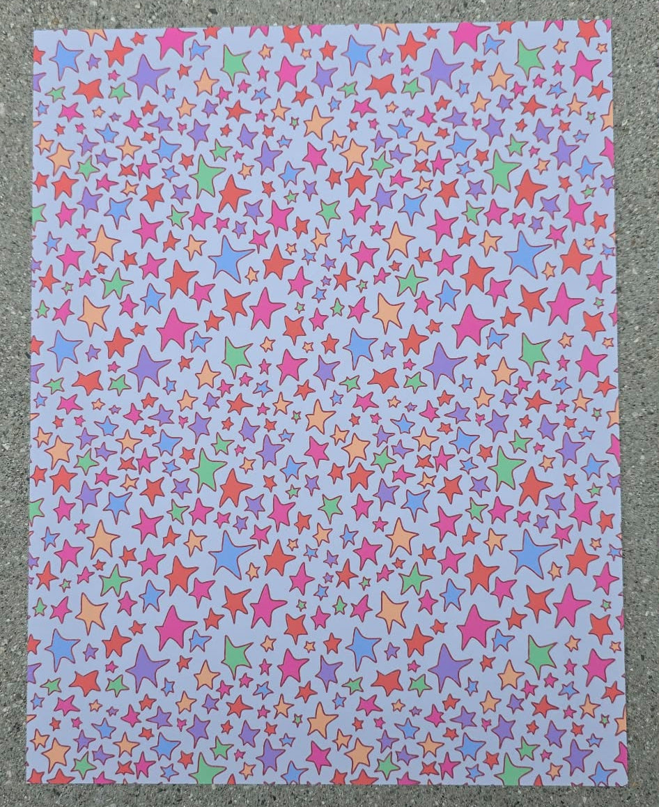 Pastel Star Scrapbook Paper | Soft Y2K Cardstock