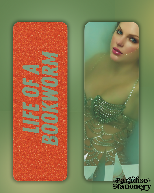 Glitter Bookmark – Life of a Page Turner or Life of a Bookworm -- Swiftie