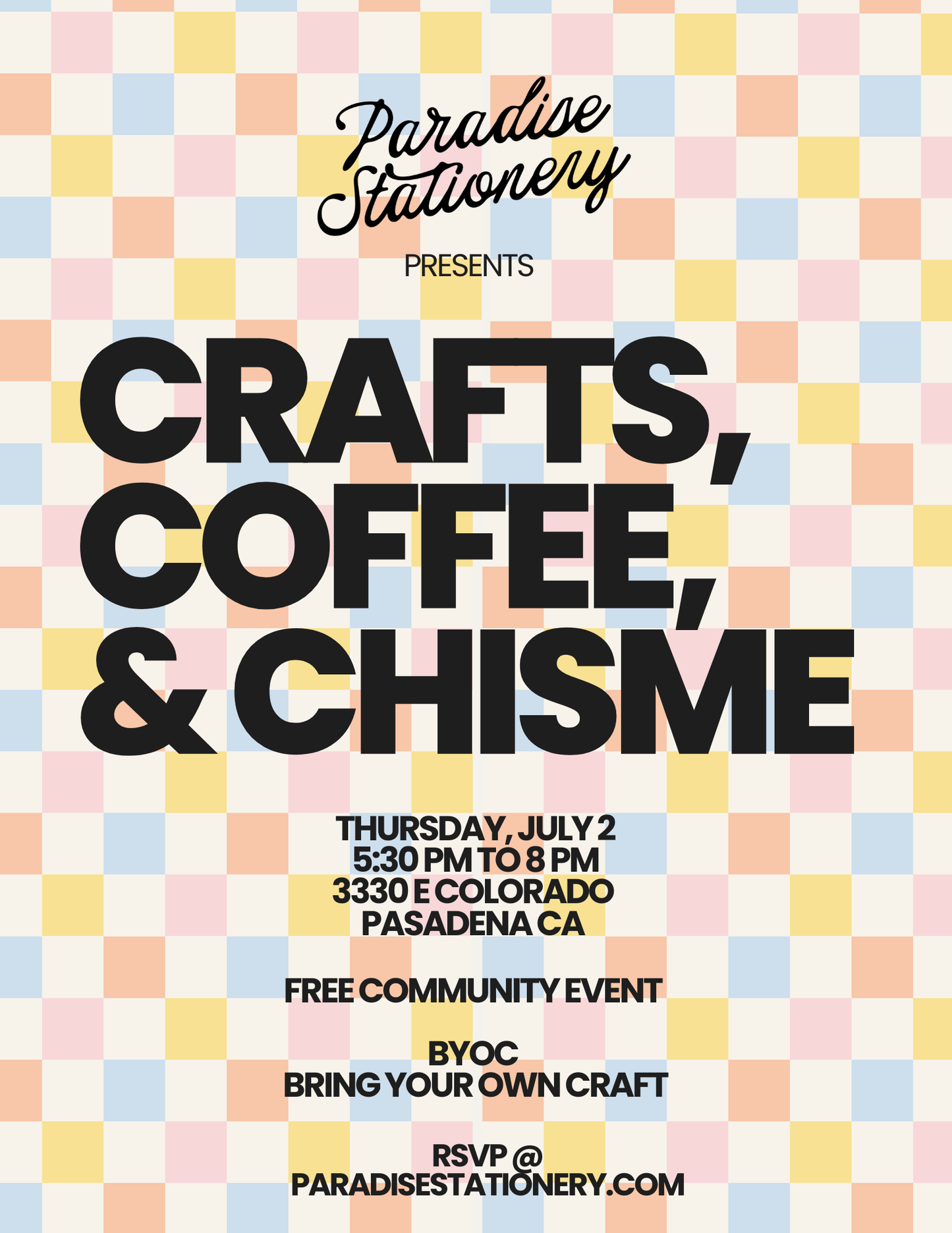 Crafts, Coffee, and Chisme