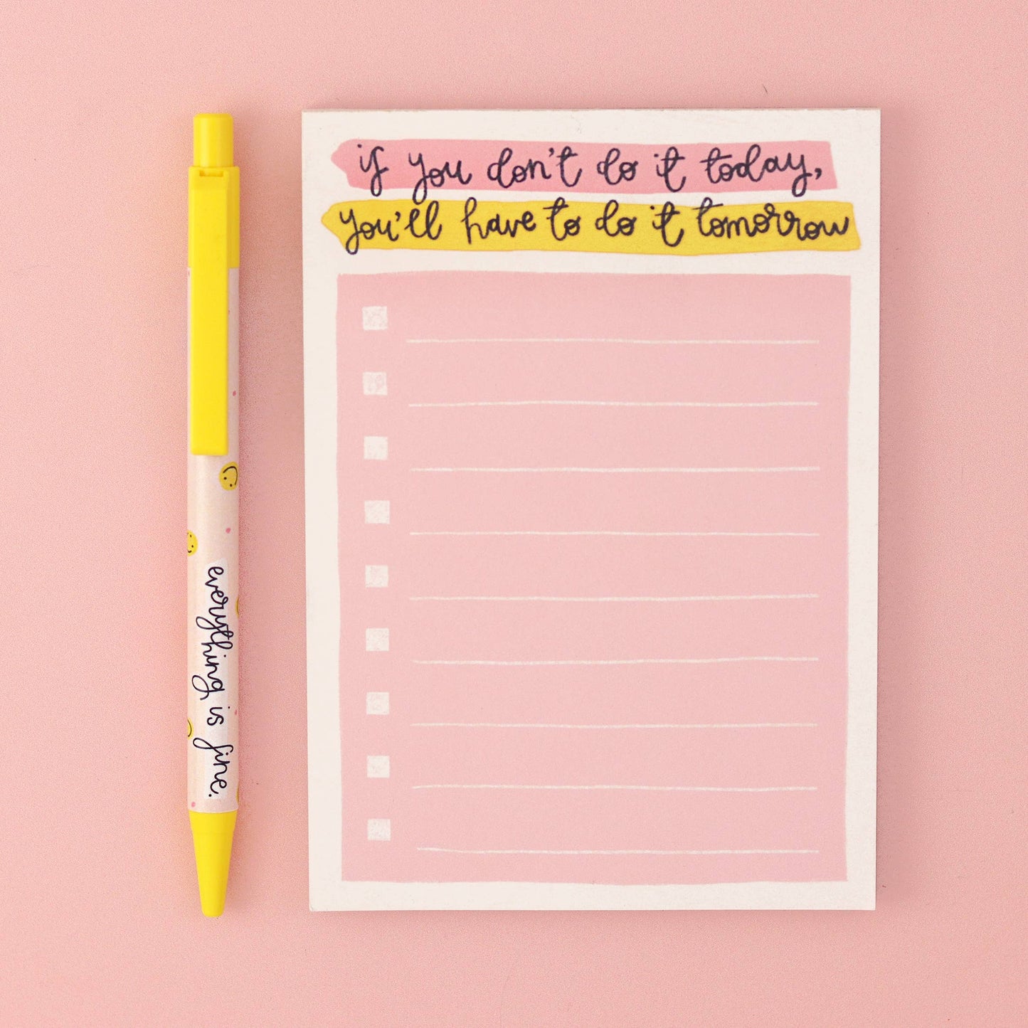 A6 notepad - do it today