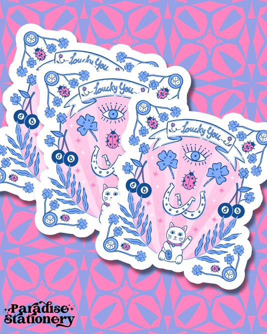 Lucky You Charm Sticker | Matte Vinyl Good Luck Sticker