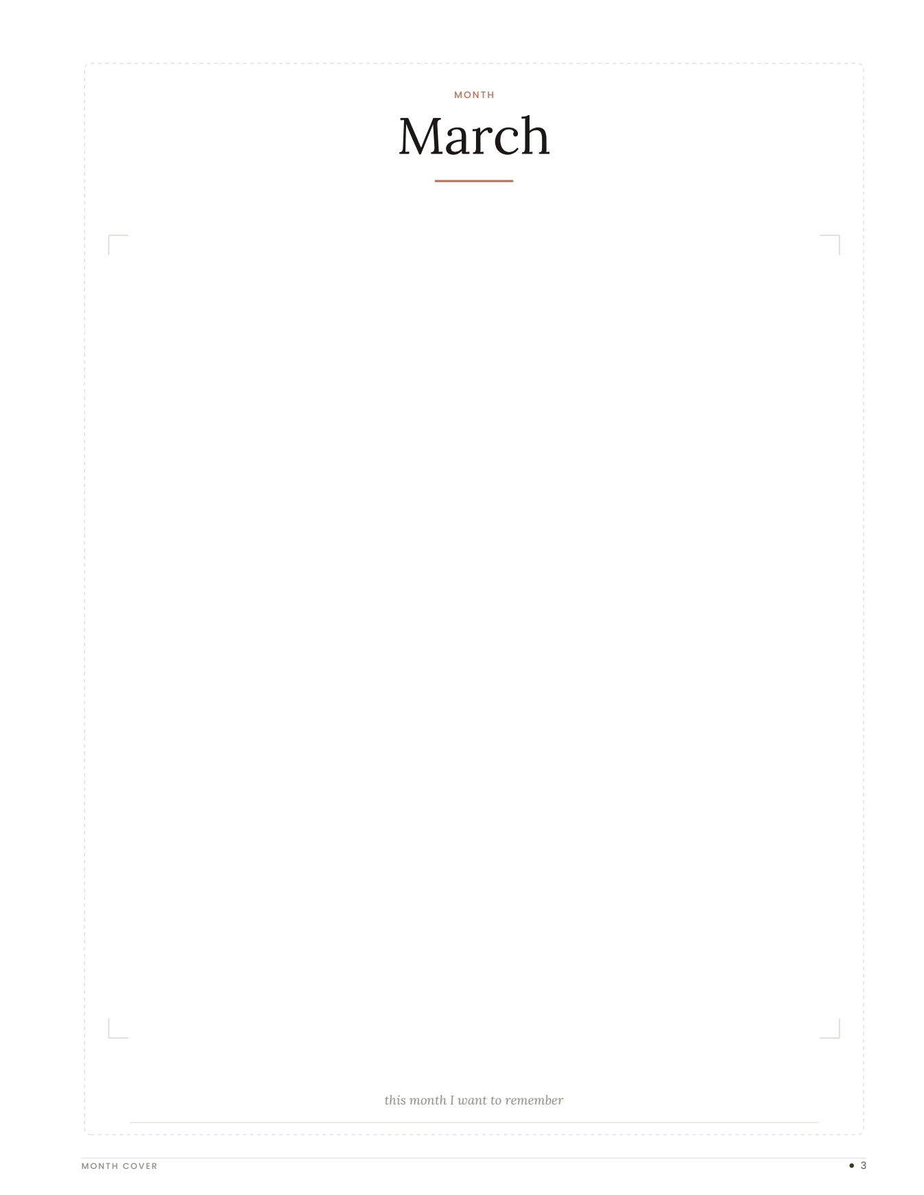 A month cover, ready to decorate